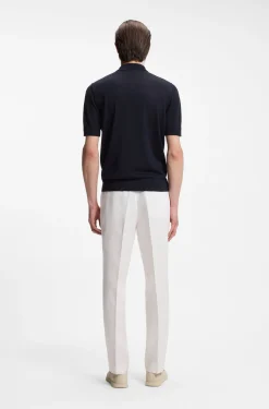 Knit polo in virgin wool