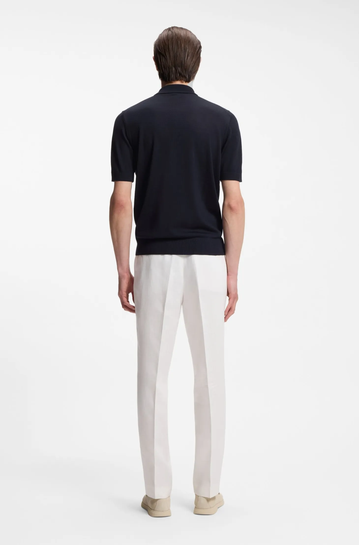 Knit polo in virgin wool
