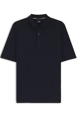 Knit polo in virgin wool