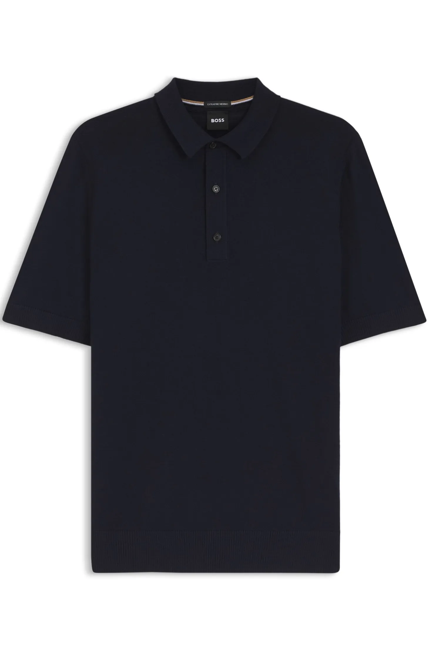 Knit polo in virgin wool