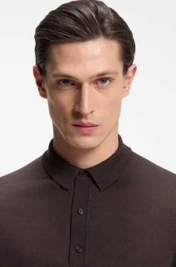 Knit polo in virgin wool