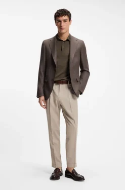 Knit polo in wool, silk and cashmere