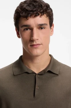 Knit polo in wool, silk and cashmere