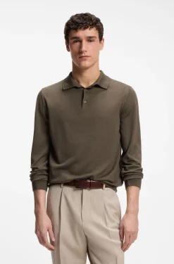 Knit polo in wool, silk and cashmere