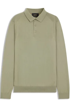 Knit polo in wool, silk and cashmere