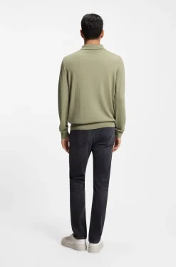 Knit polo in wool, silk and cashmere