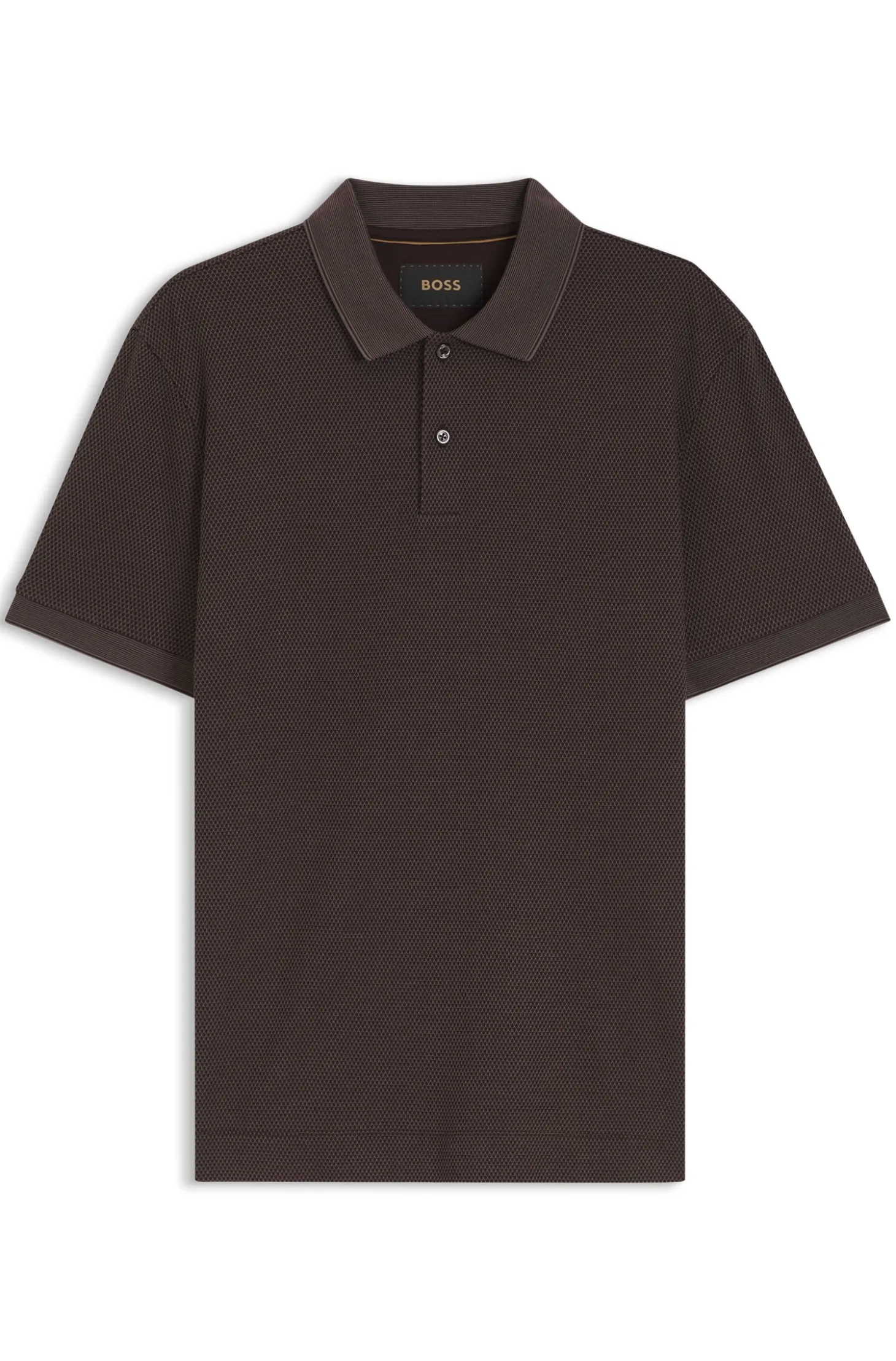 Knit polo shirt in two-tone cotton