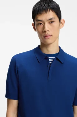 Knit polo with covered placket