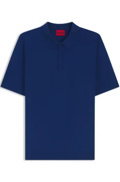 Knit polo with covered placket