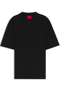 Knit polo with covered placket