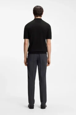 Knit polo with covered placket