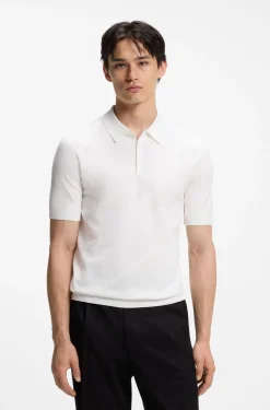 Knit polo with covered placket