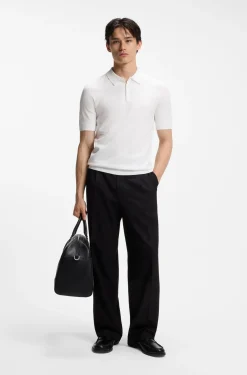 Knit polo with covered placket