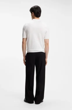 Knit polo with covered placket