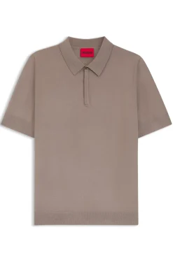Knit polo with covered placket