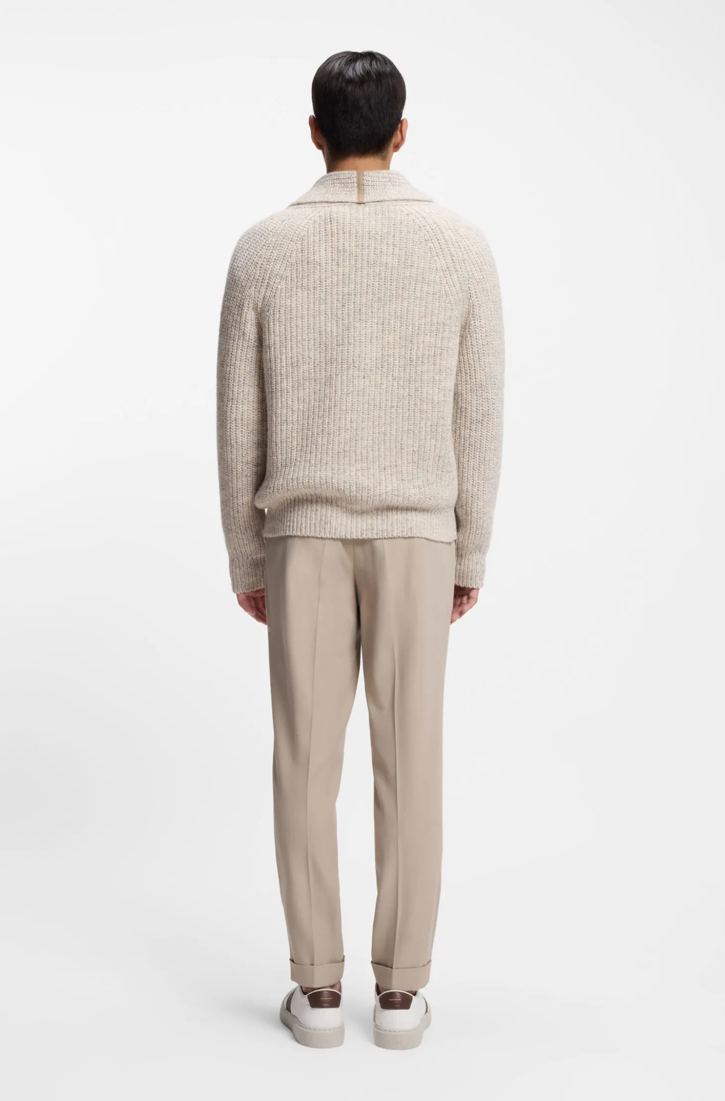 Knitted cardigan in cashmere and wool