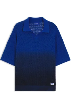 Knitted-cotton sweater with dip-dye effect