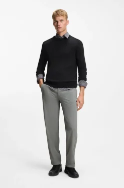 Knitted-cotton sweater with embroidered logo