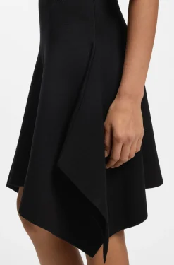 Knitted dress with shaped hemline