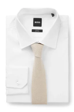 Knitted-jacquard tie in cotton