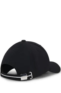 Knitted-piqué six-panel cap with embroidered logo