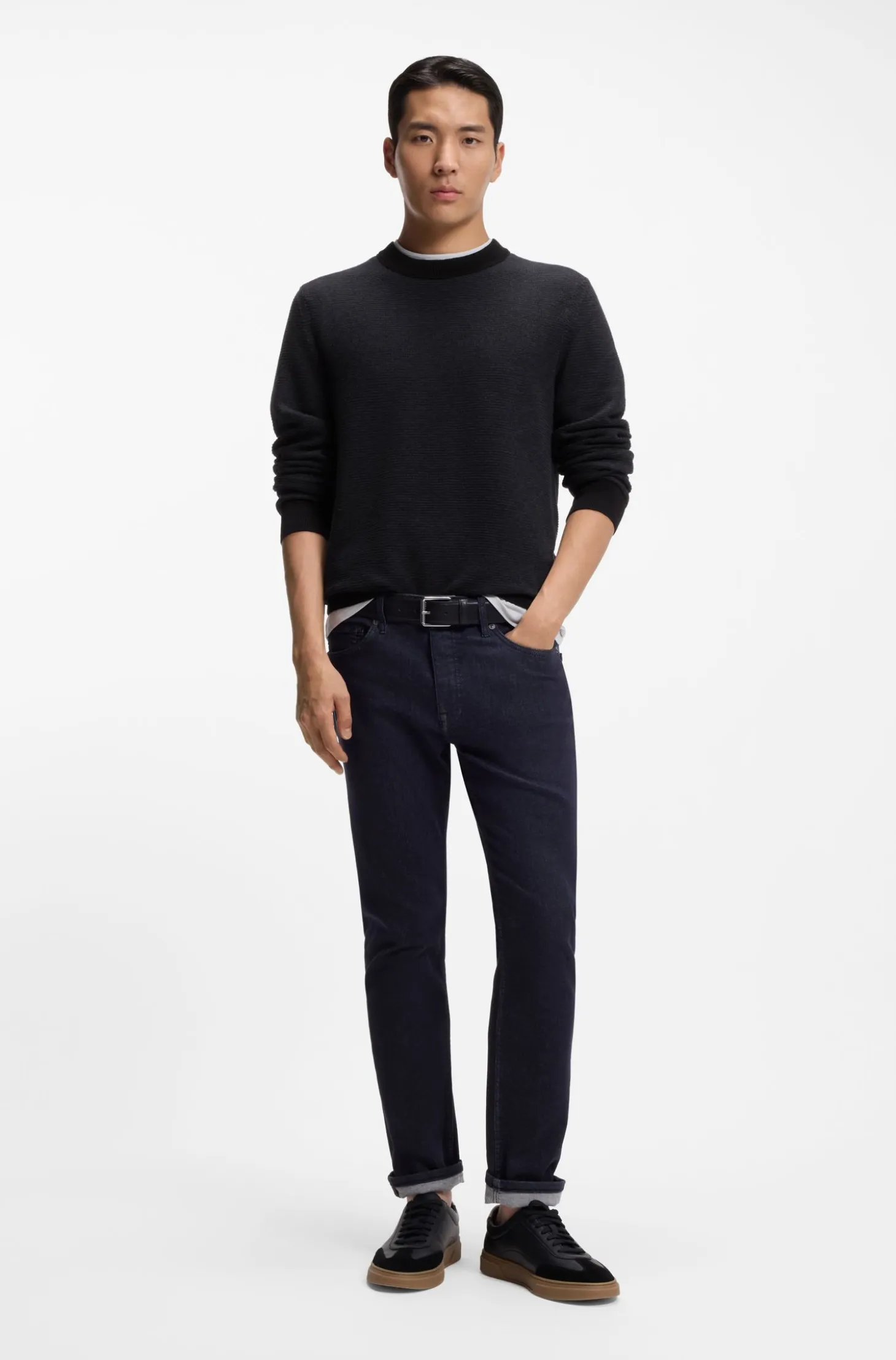 Knitted sweater in a cotton blend