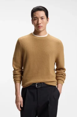 Knitted sweater in cotton and virgin wool