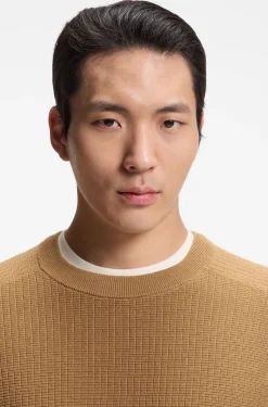 Knitted sweater in cotton and virgin wool
