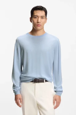 Knitted sweater in wool, silk and cashmere