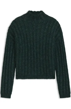 Knitted sweater with ribbed structure