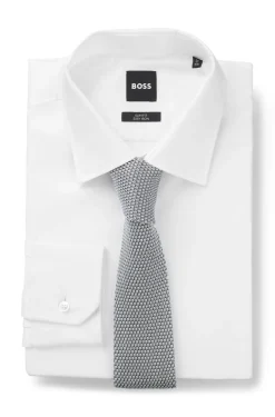 Knitted tie in silk
