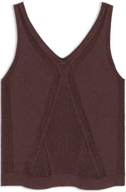 Knitted top with mixed structures