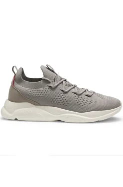 Knitted trainers with logo-embossed EVA sole