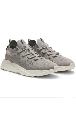Knitted trainers with logo-embossed EVA sole