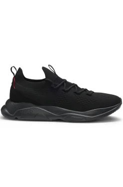 Knitted trainers with logo-embossed EVA sole