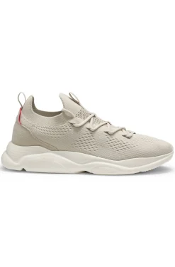 Knitted trainers with logo-embossed EVA sole