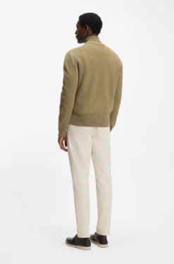 Knitted-wool jacket with quilted front