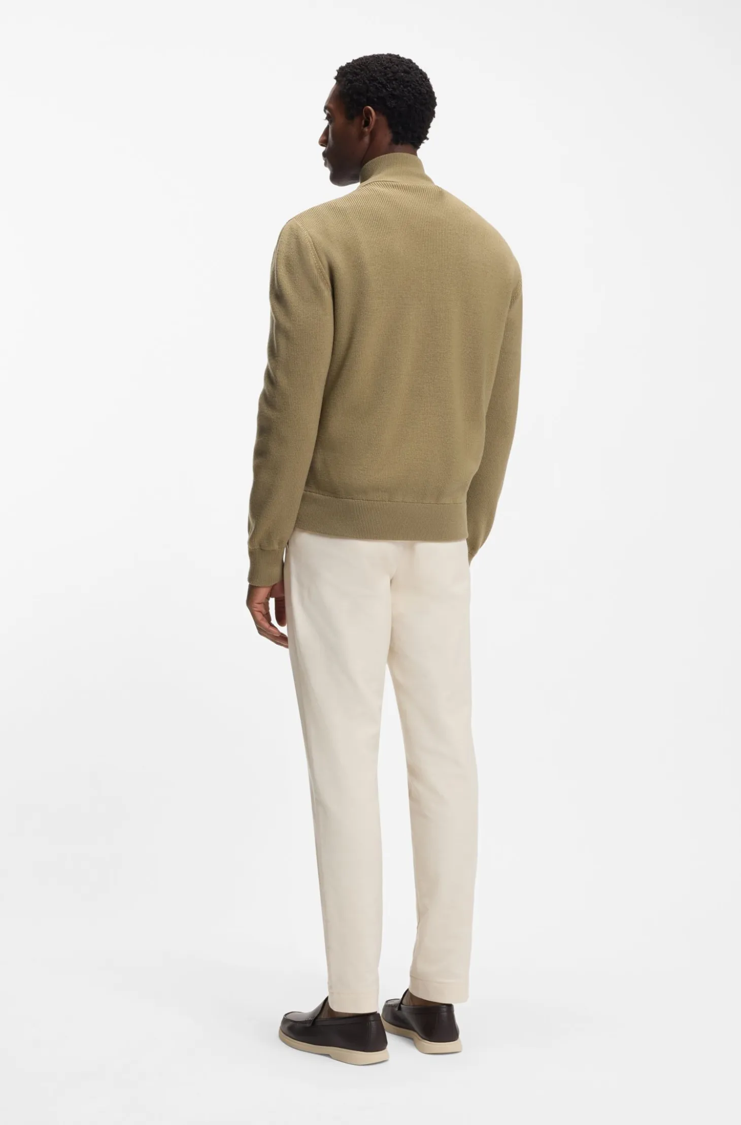 Knitted-wool jacket with quilted front
