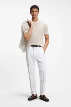 Knit T-shirt in silk and cotton