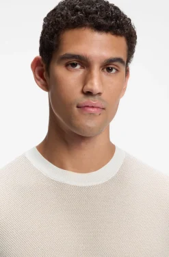 Knit T-shirt in silk and cotton