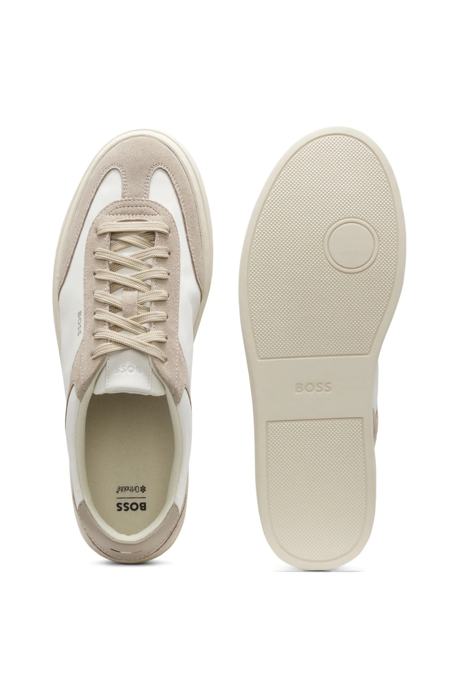 Lace-up trainers with suede trims