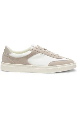 Lace-up trainers with suede trims