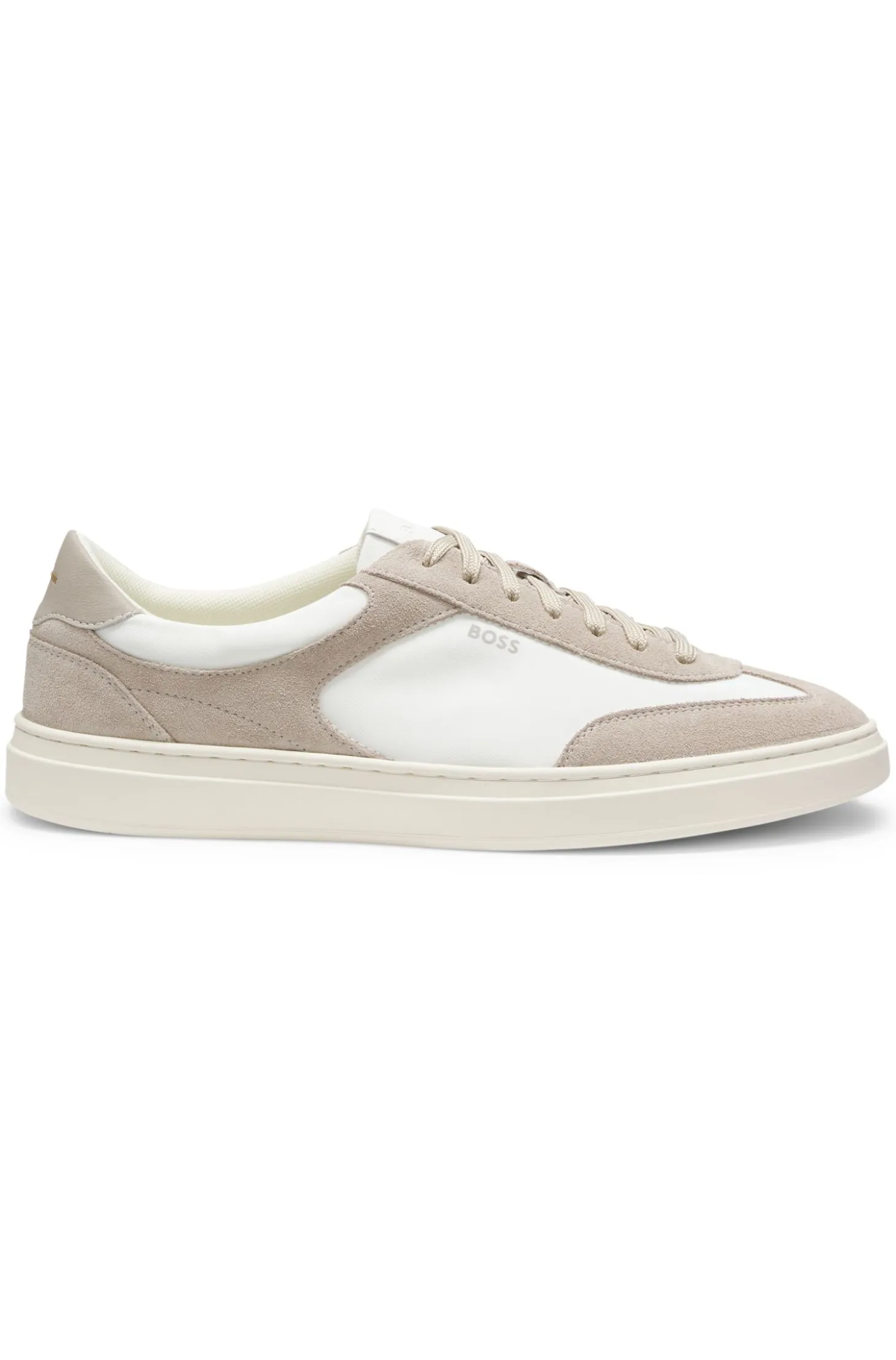 Lace-up trainers with suede trims