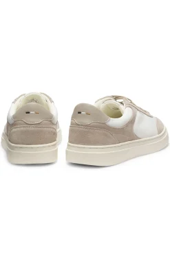 Lace-up trainers with suede trims