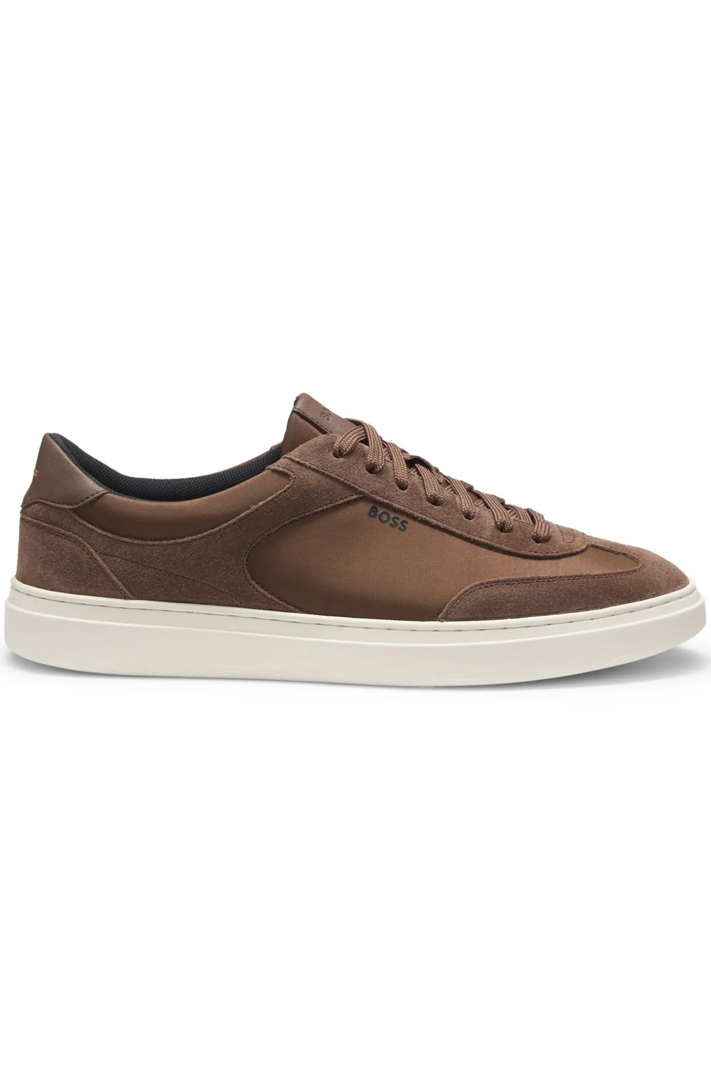Lace-up trainers with suede trims