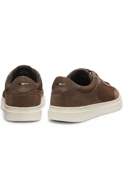 Lace-up trainers with suede trims