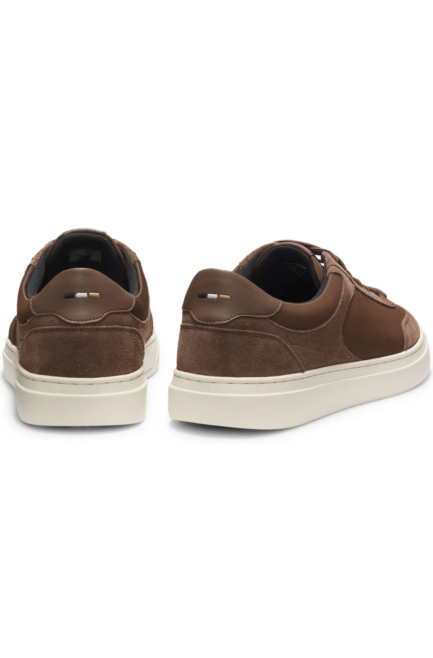 Lace-up trainers with suede trims