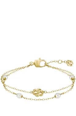 Layered gold-tone bracelet with Double B monogram