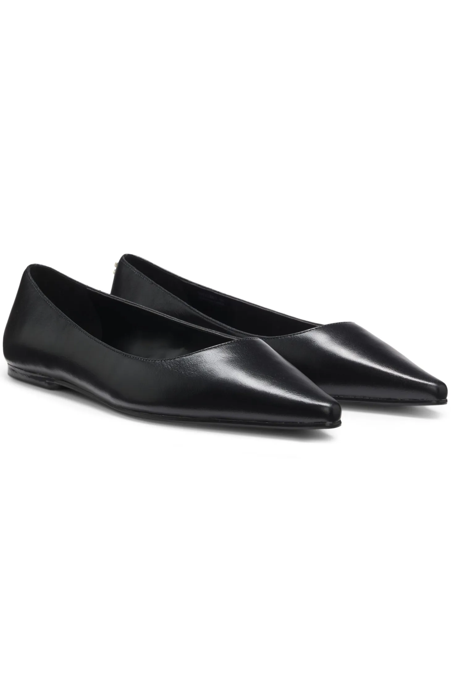 Leather ballerina pumps with pointed toe