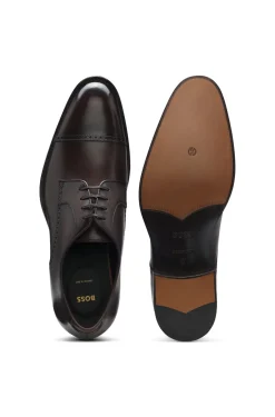 Leather Derby shoes with brogue details